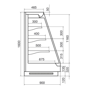Горка холодильная Dazzl Vega 090 H160 125 - Изображение 3