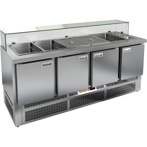 Стол холодильный для салатов HiCold SLE3-1111GN низкое стекло