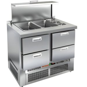 Стол холодильный для салатов HiCold SLE3-22GN с крышкой