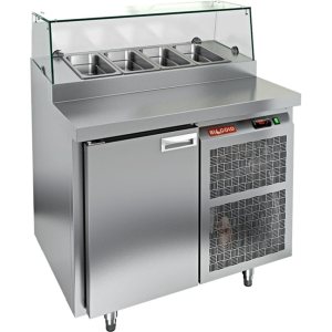 Стол холодильный для пиццы HiCold PZ1-1GN (1/3) стекло