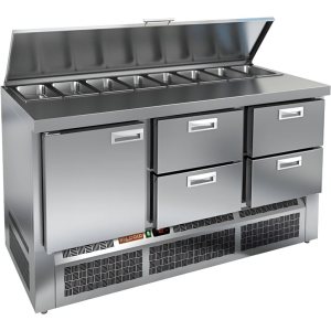 Стол холодильный для салатов HiCold SLE1-122GN (1/3) О с крышкой