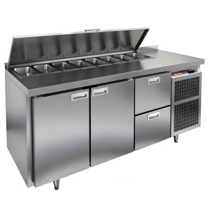 Стол холодильный для салатов HiCold SL2-112GN (1/6) с крышкой