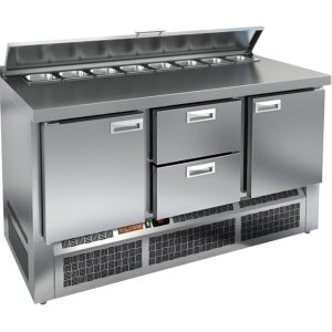 Стол холодильный для салатов HiCold SLE1-121GN (1/3) с крышкой