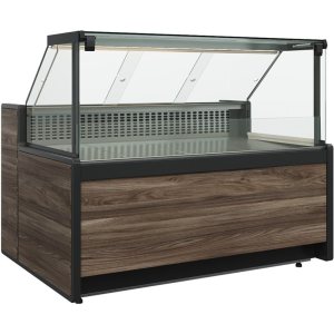 Витрина холодильная Carboma GC111 SM 1,5-1 (1008 Темный дуб) (газлифт, без боковин)