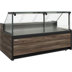 Витрина холодильная Carboma GC111 SM 2,5-1 (1008 Темный дуб) (газлифт, без боковин)