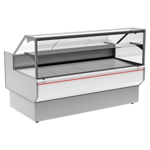Витрина холодильная Carboma GC95 SM 2,0-1 (ВХС-2,0 Carboma GC95) (0011-9003 боковины серые, декор белый)