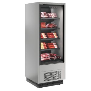 Горка холодильная Carboma FC20-07 VV 0,6-1 0030 STANDARD фронт X1 (версия 2.0) (9006-9005) (бок металл с зеркалом)