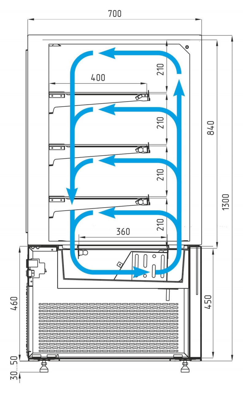 Витрина кондитерская KC71-130 VV 0,9-1 BUILT-IN - Изображение 4