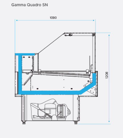 Витрина холодильная CRYSPI Gamma Quadro SN 1200 LED - Изображение 4